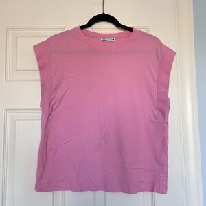 Zara Pink Sleeveless Cotton Tank Top